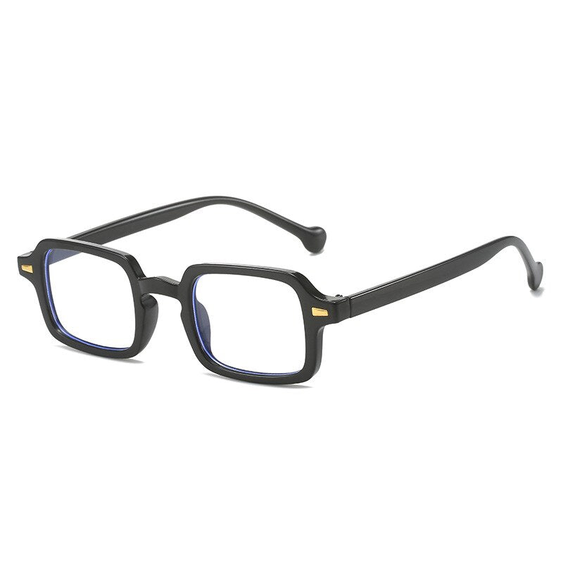 CCSpace Unisex Full Rim Rectangle Tr 90 Alloy Rivet Eyeglasses 56378 Full Rim CCspace Black  