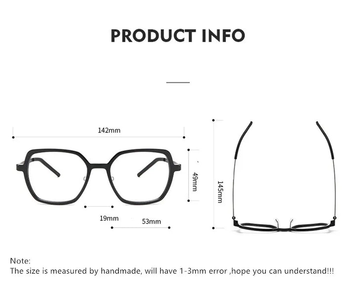 Aimee Unisex Full Rim Polygon Square Titanium Acetate Eyeglasses 11824
