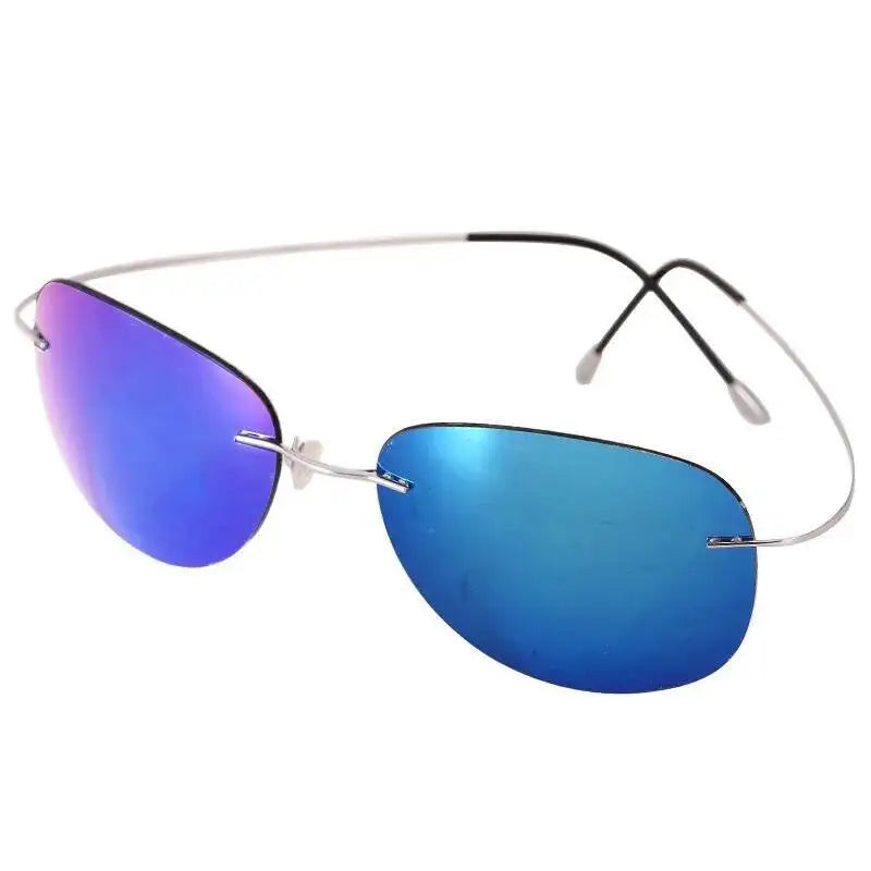 Brightzone Women's Rimless Oval Titanium Polarized Sunglasses 594620