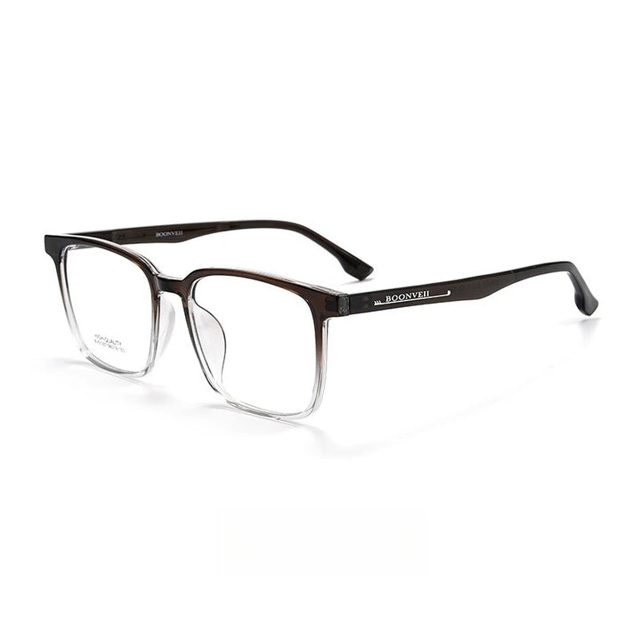 Yimaruili Men's Full Rim Big Square Tr 90 Eyeglasses 51007 Full Rim Yimaruili Eyeglasses Coffee Gradient  