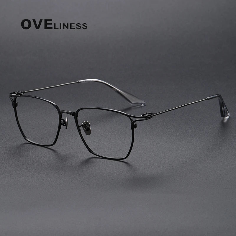 Oveliness Unisex Full Rim Square Titanium Acetate Eyeglasses 80999