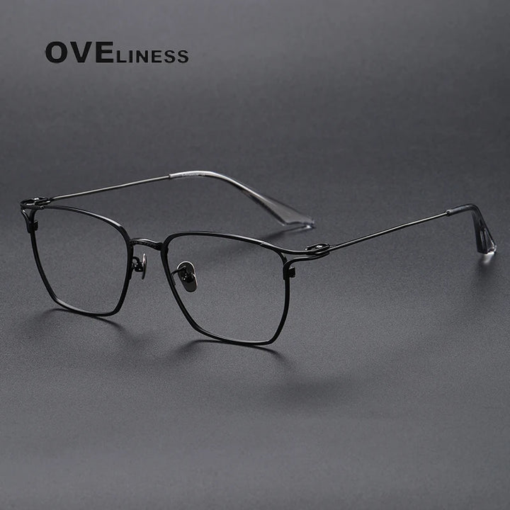 Oveliness Unisex Full Rim Square Titanium Acetate Eyeglasses 80999