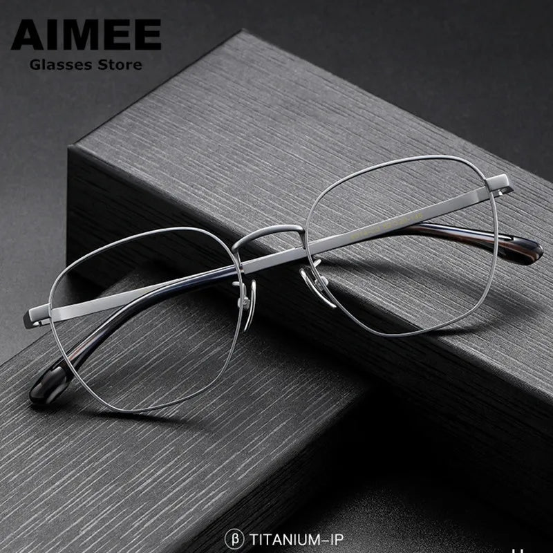 Aimee Unisex Full Rim Small Square Titanium Eyeglasses 6014 Full Rim Aimee   