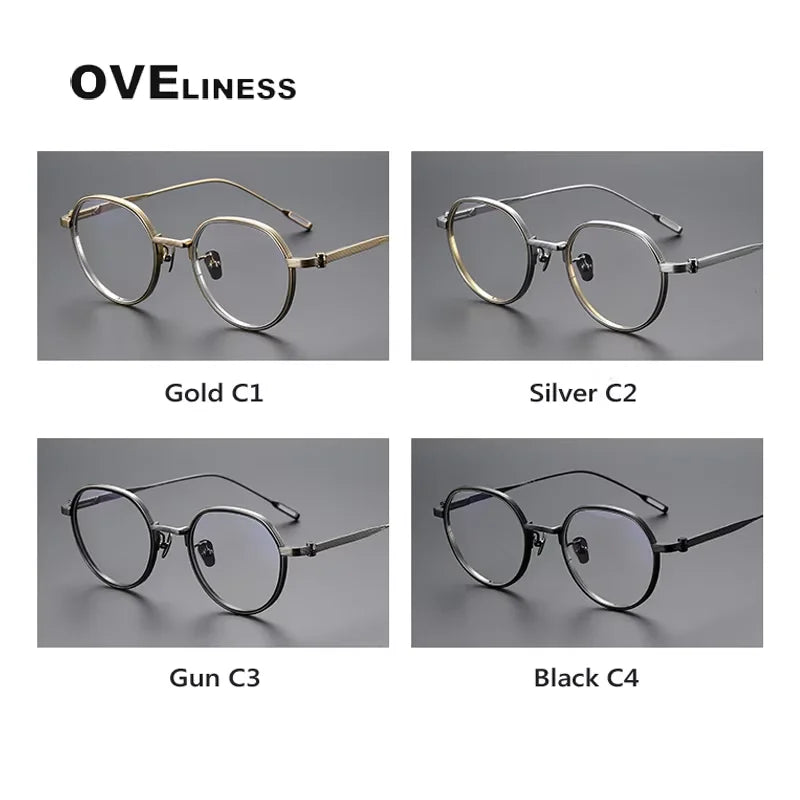 Oveliness Unisex Full Rim Flat Top Oval Titanium Eyeglasses 2261 Full Rim Oveliness   