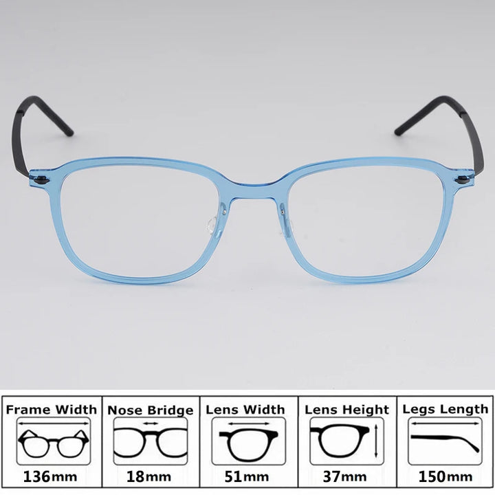 Bobbie Unisex Full Rim Square Acetate Eyeglasses 65-Series
