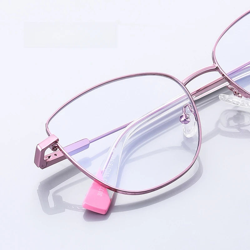 Yimaruili Women's Full Rim Square Cat Eye Alloy Eyeglasses Y3032 Full Rim Yimaruili Eyeglasses   