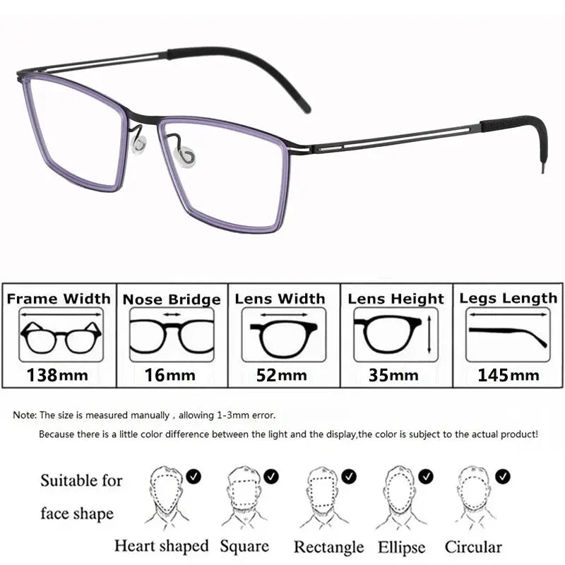 Bobbie 460652 Unisex Screwless Acetate Full Rim Square Titanium Frames FuzWeb