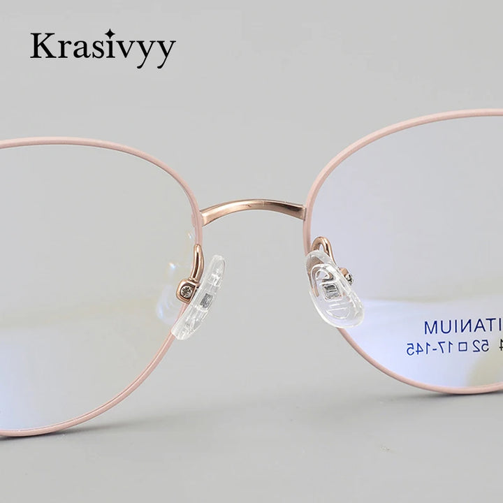 Krasivyy Women's Full Rim Oval Round Titanium Eyeglasses 443004 Full Rim Krasivyy   