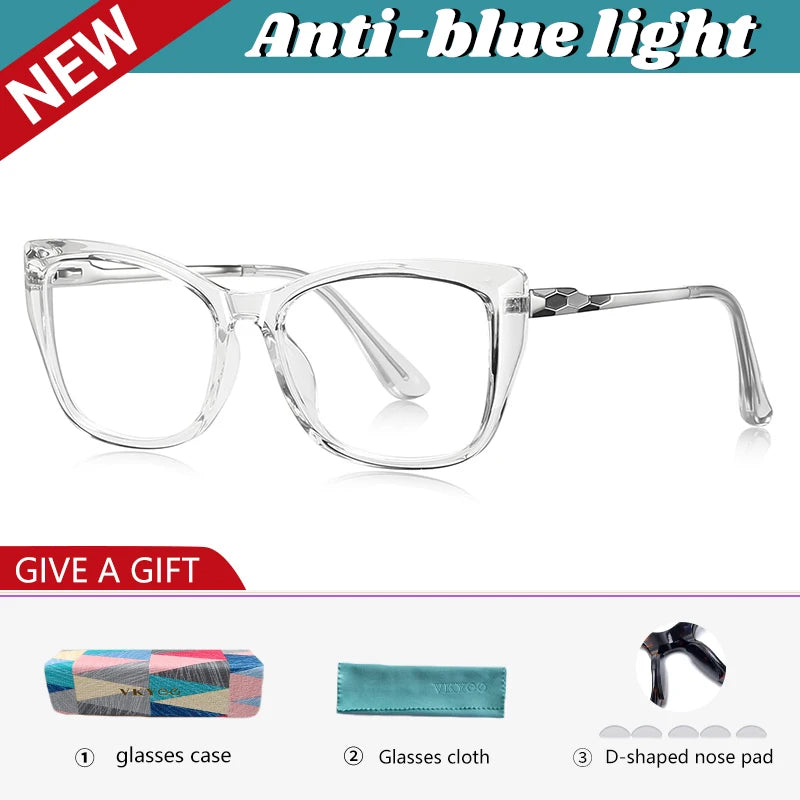 Vicky Women's Full Rim Square Cat Eye Tr 90 Alloy Reading Glasses 77230