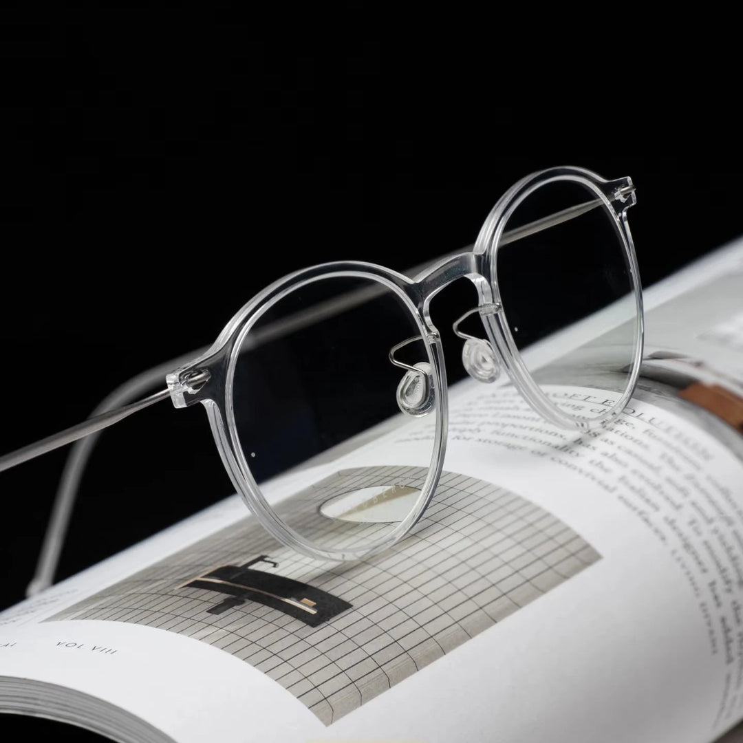 Bobbie Unisex Full Rim Round Titanium Eyeglasses 6541