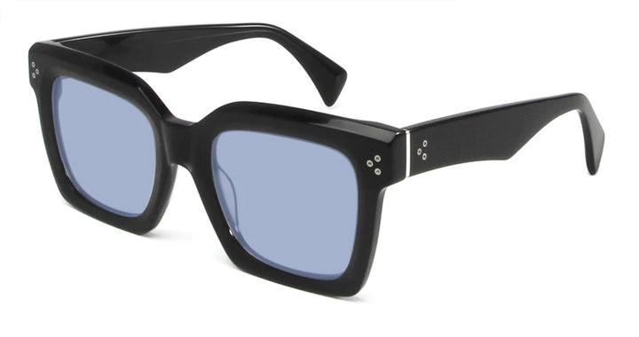 Esnbie Unisex Full Rim Square Brow Line Acetate Sunglasses 246051