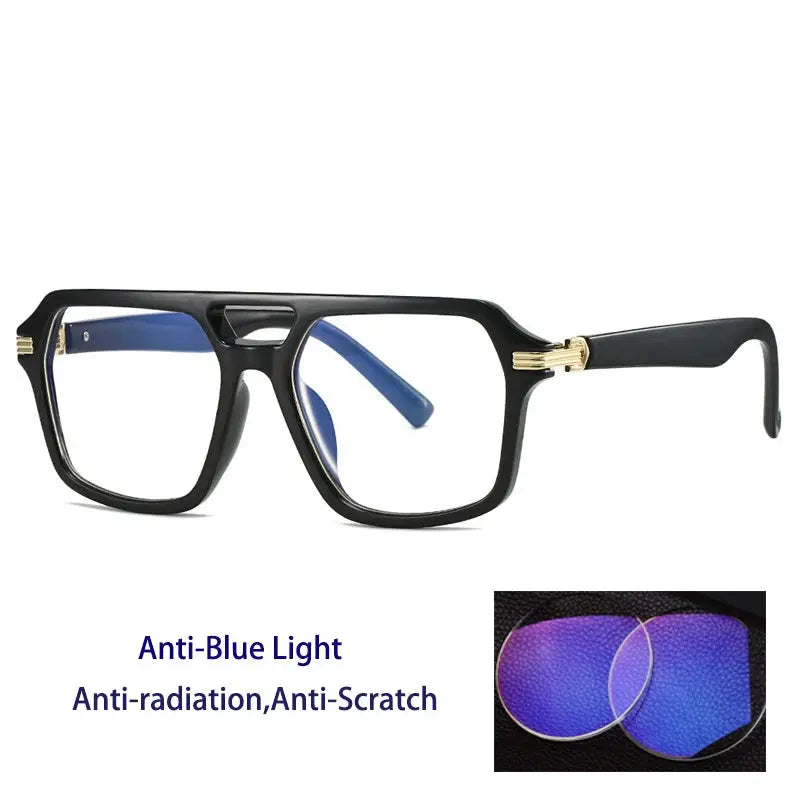 Kocolior 225900 Unisex Full Rim Square Double Bridge Tr 90 Frames FuzWeb