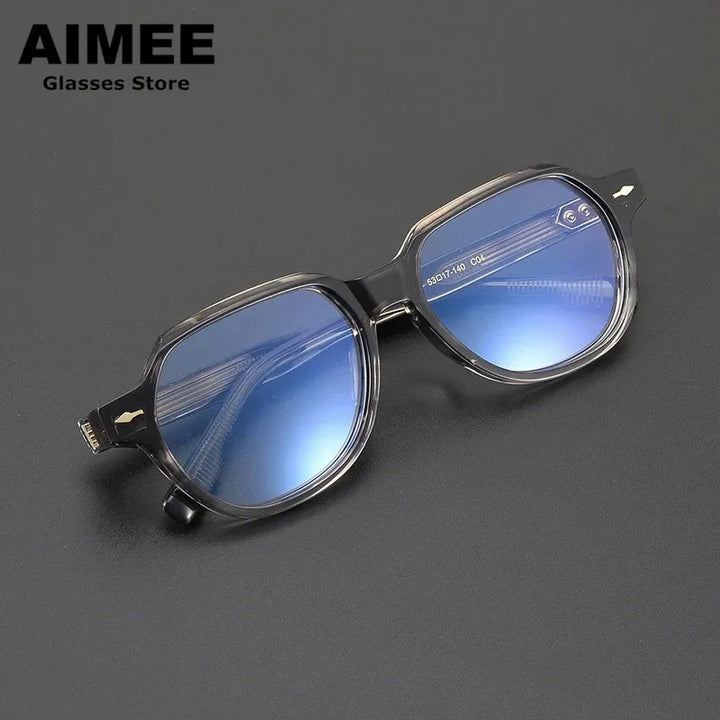 Aimee Unisex Full Rim Flat Top Oval Round Acetate Eyeglasses 945417 Full Rim Aimee