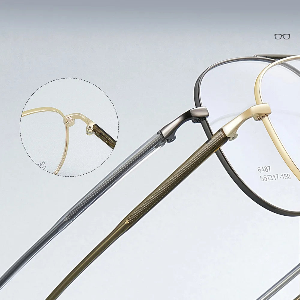 Gmei Optical 6487 men's full rim titanium alloy prescription eyeglasses — view 10