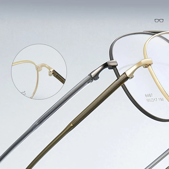 Gmei Optical 6487 men's full rim titanium alloy prescription eyeglasses — view 10
