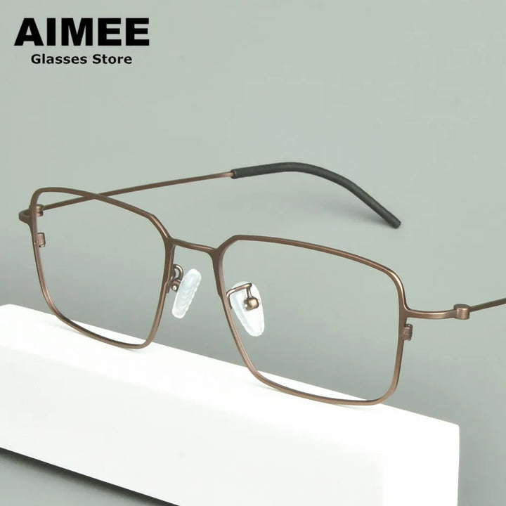 Aimee Unisex Full Rim Square Titanium Eyeglasses 15502 Full Rim Aimee   