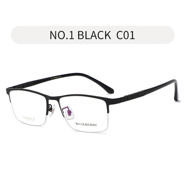 Reven Jate Unisex Semi Rim Square Titanium Eyeglasses 71075