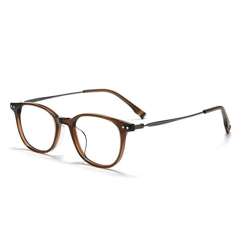 Yimaruili Unisex Full Rim Oval Titanium &amp; Acetate Eyeglasses GG504F — view 6 | Yimaruili at FuzWeb