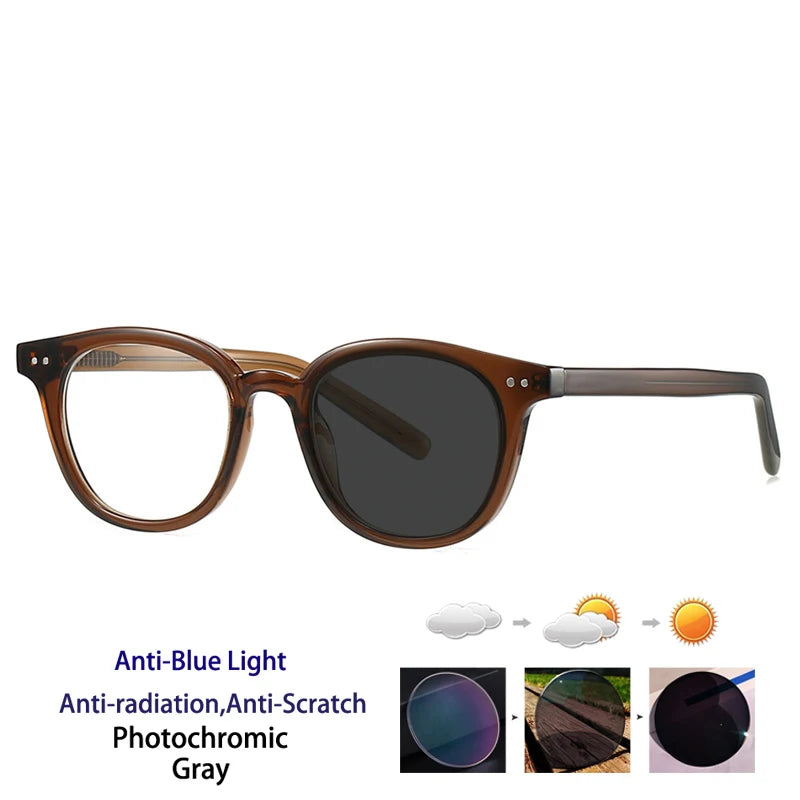 Kocolior Unisex Full Rim Oval Tr 90 Photochromic Reading Glasses 28005