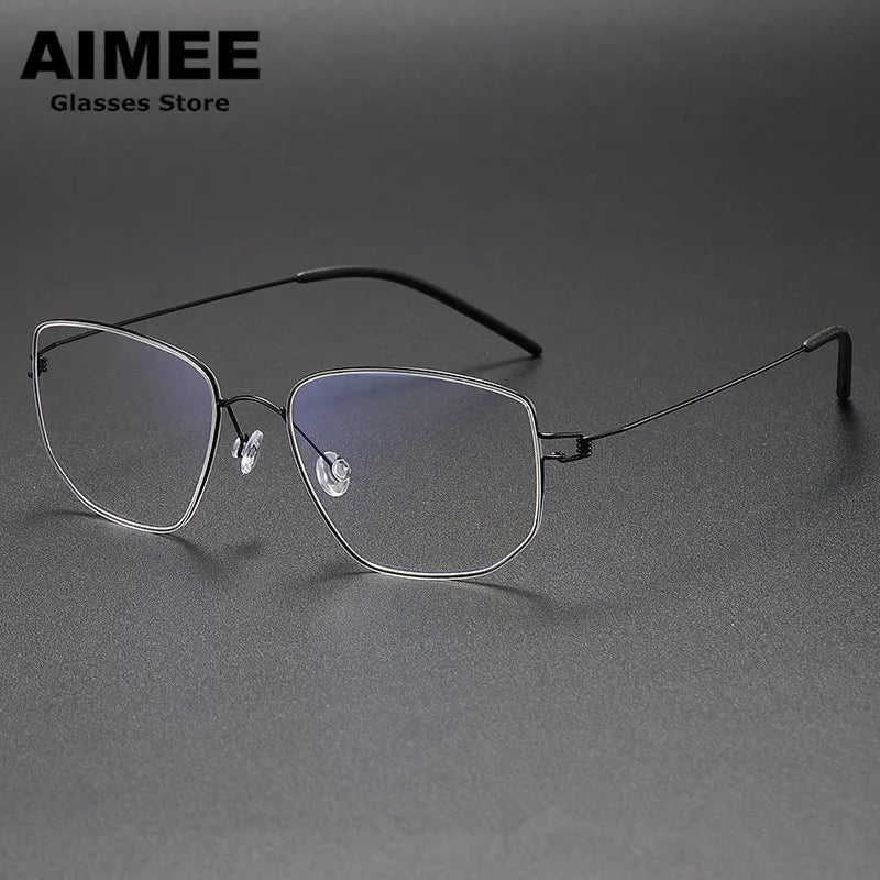 Aimee Women's Full Rim Oval Screwless Titanium Eyeglasses 53133
