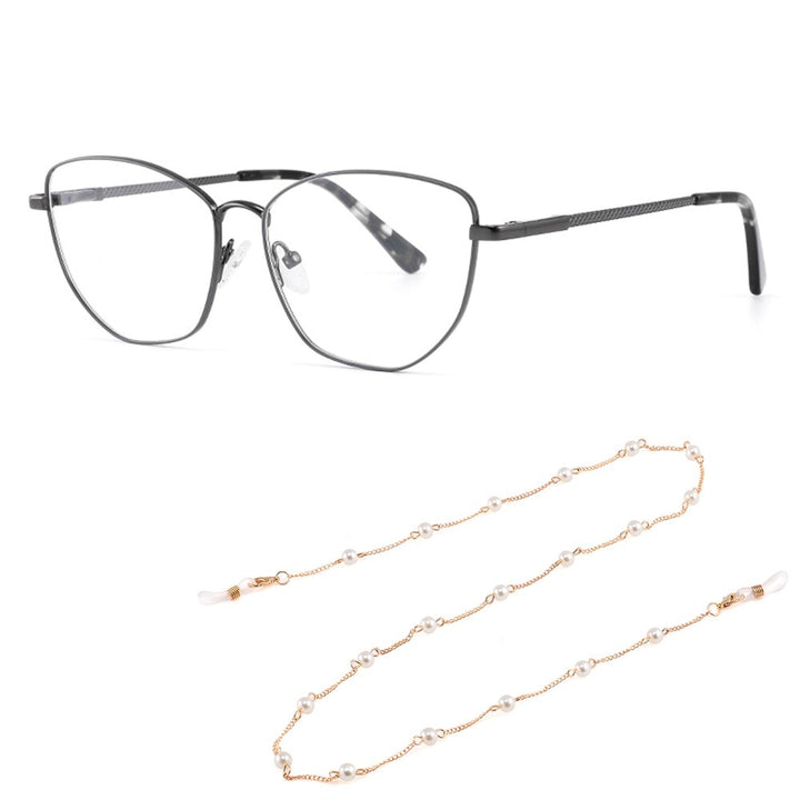 Laoyehui Women's Full Rim Square Alloy Presbyopic Reading Glasses Glr8883 Reading Glasses Laoyehui 0(NO BLUE LIGHT) C3 With Chains 