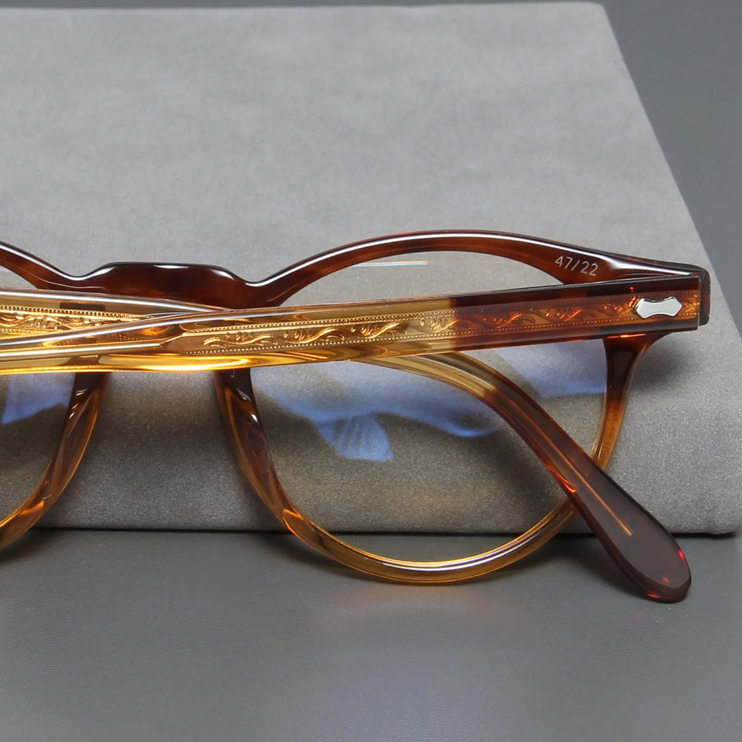 Black Mask Unisex Full Rim Round Acetate Eyeglasses BM-M505