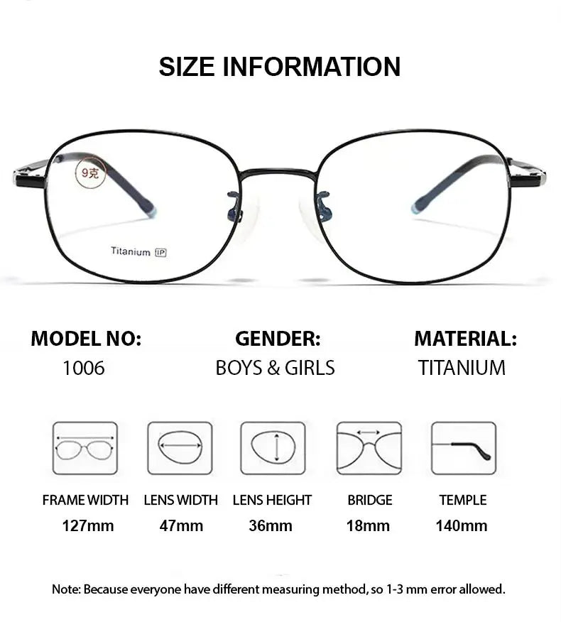 Chashma Ochki Unisex Youth's Full Rim Square Titanium Eyeglasses 881006