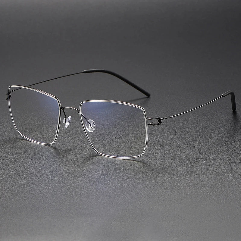 Black Mask Women's Full Rim Square Screwless Titanium Eyeglasses 54135