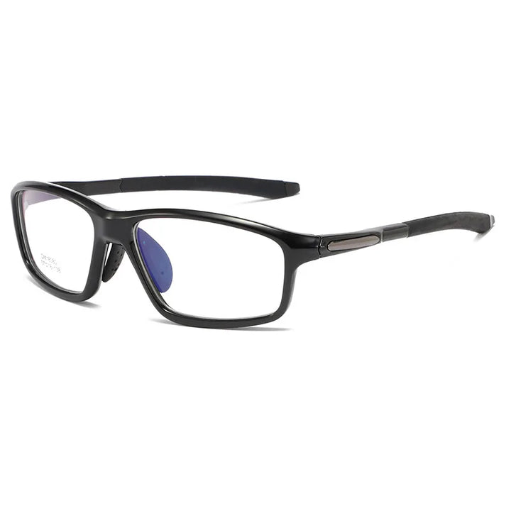 Hdcrafter Men's Full Rim Square Tr 90 Acetate  Sports Eyeglasses 18080 Full Rim Hdcrafter Eyeglasses Black  