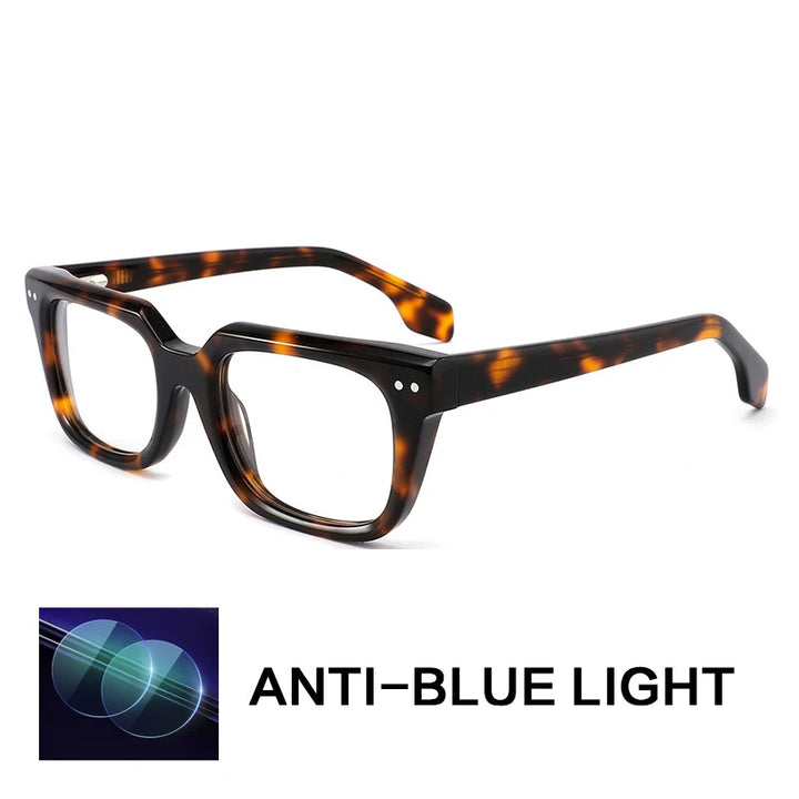 Gatenac Unisex Full Rim Square Acetate Reading Glasses G882211