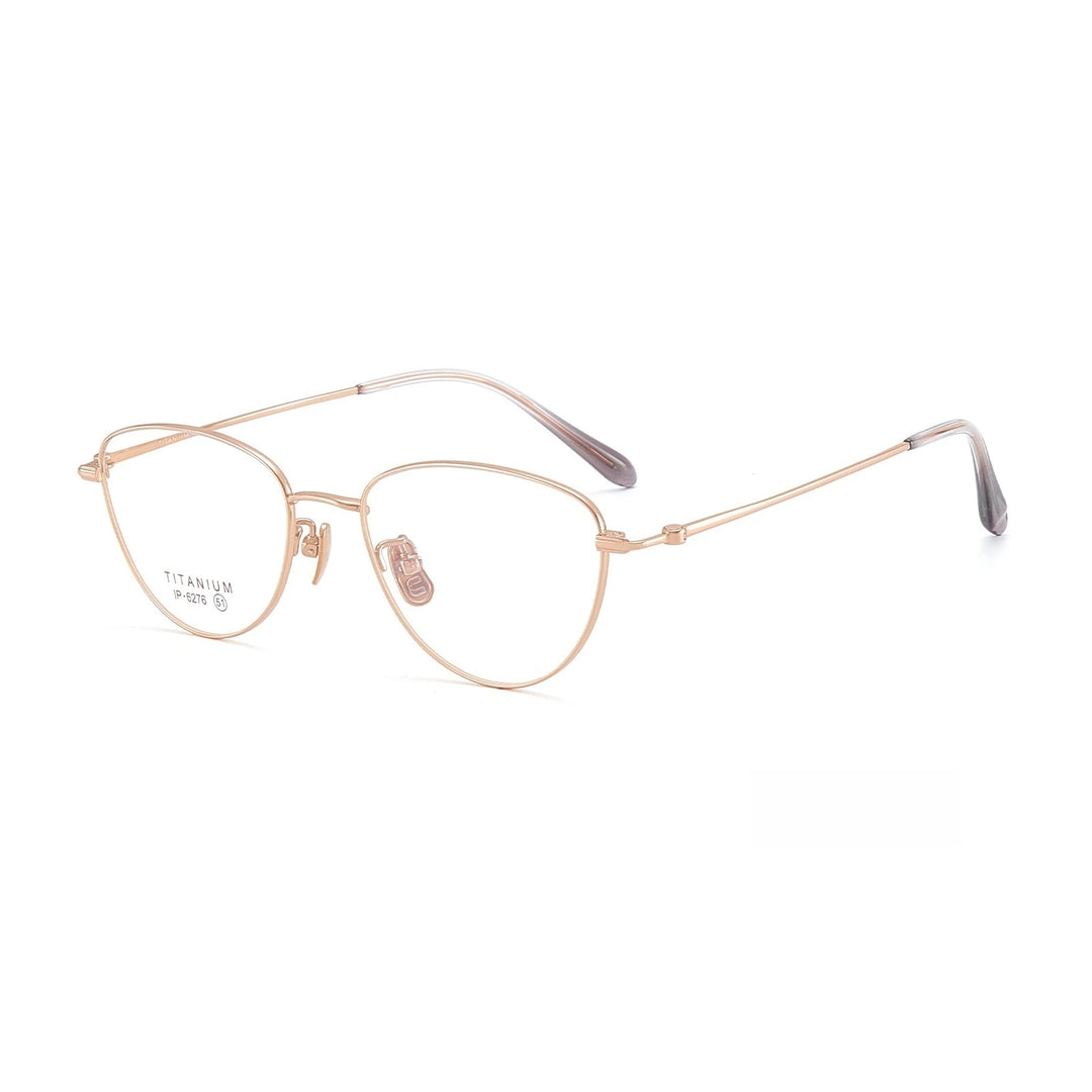 Yimaruili Women's Full Rim Oval Cat Eye Titanium Eyeglasses 62761