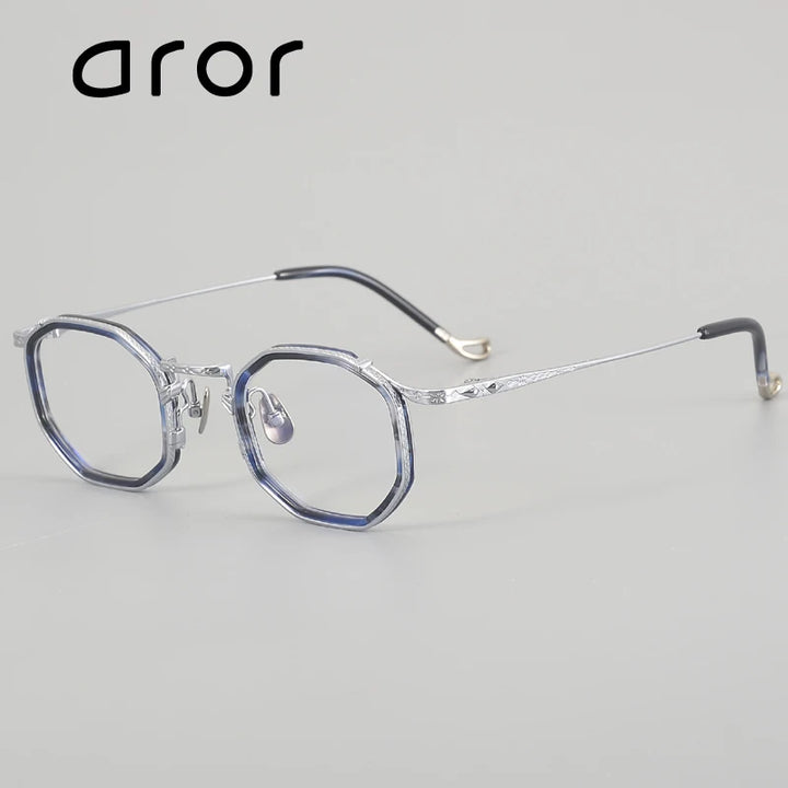 Aror Unisex Full Rim Polygon Acetate Titanium Eyeglasses 59214