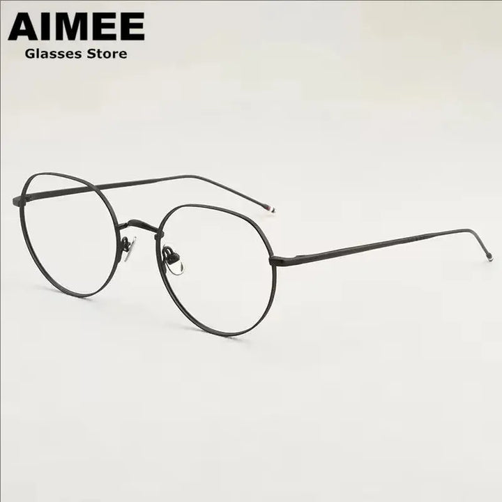 Aimee Full Rim 910400 Pure Titanium Round Frames FuzWeb