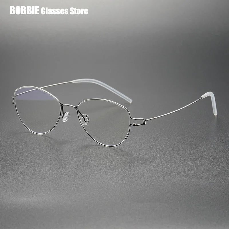 Bobbie Women's Full Rim Oval Cat Eye Titanium Eyeglasses 405017