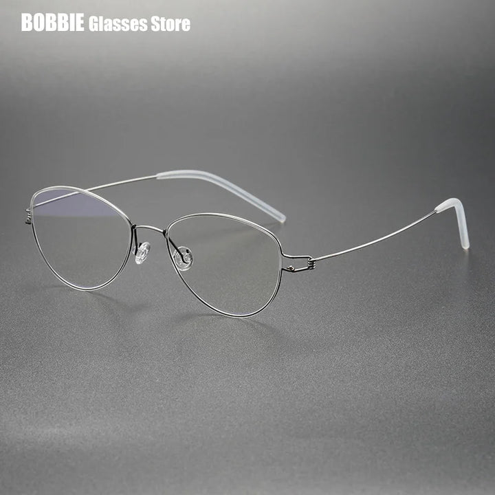 Bobbie Women's Full Rim Oval Cat Eye Titanium Eyeglasses 405017