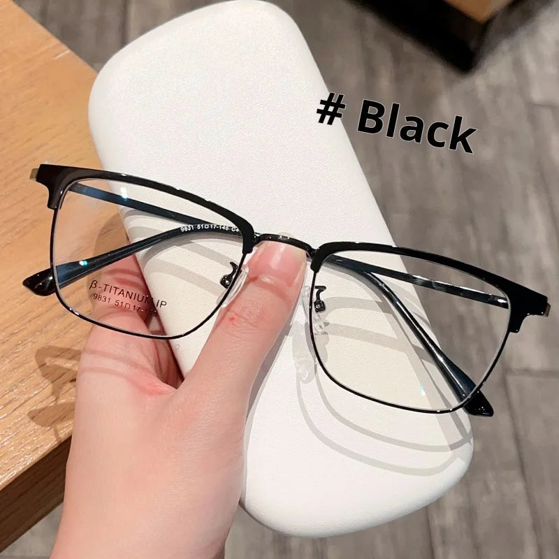 Xbora Unisex Full Rim Square Tr 90 Titanium Alloy Eyeglasses 549831