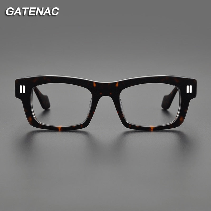 Gatenac Unisex Full Rim Square Acetate Eyeglasses Gxyj1087 Full Rim Gatenac   