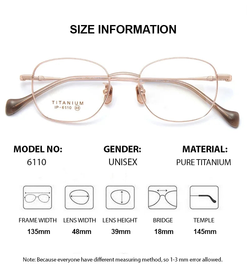 Summer Flower Women's Full Rim Oval Square Titanium Eyeglasses 66110