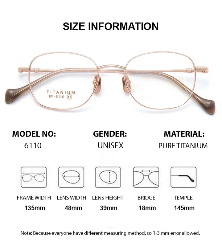 Summer Flower Women's Full Rim Oval Square Titanium Eyeglasses 66110