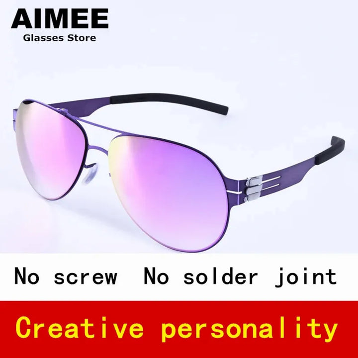 Aimee Men's Full Rim Oval Double Bridge Stainless Steel Polarized Sunglasses 6114 Sunglasses Aimee   