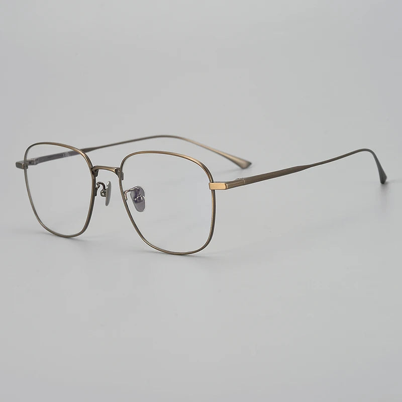 Aimee Men's Full Rim Oval Square Titanium Eyeglasses 14145 Full Rim Aimee Bronze  