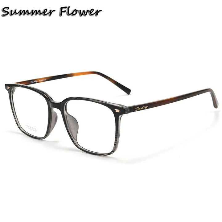 Summer Flower Unisex Full Rim Square Tr 90 Titanium Eyeglasses 611038
