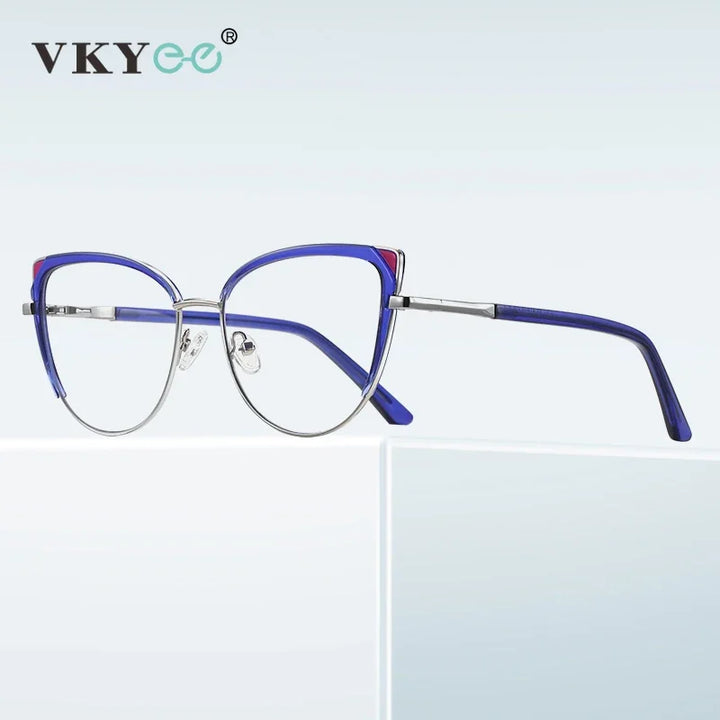 Vicky Women's Full Rim Oval Cat Eye Alloy Reading Glasses 43124 Reading Glasses Vicky   