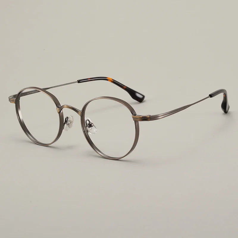 Black Mask Unisex Full Rim Oval Round Titanium Eyeglasses 310521