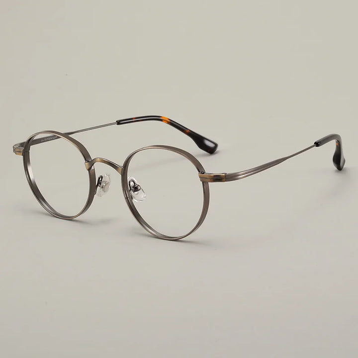 Black Mask Unisex Full Rim Oval Round Titanium Eyeglasses 310521