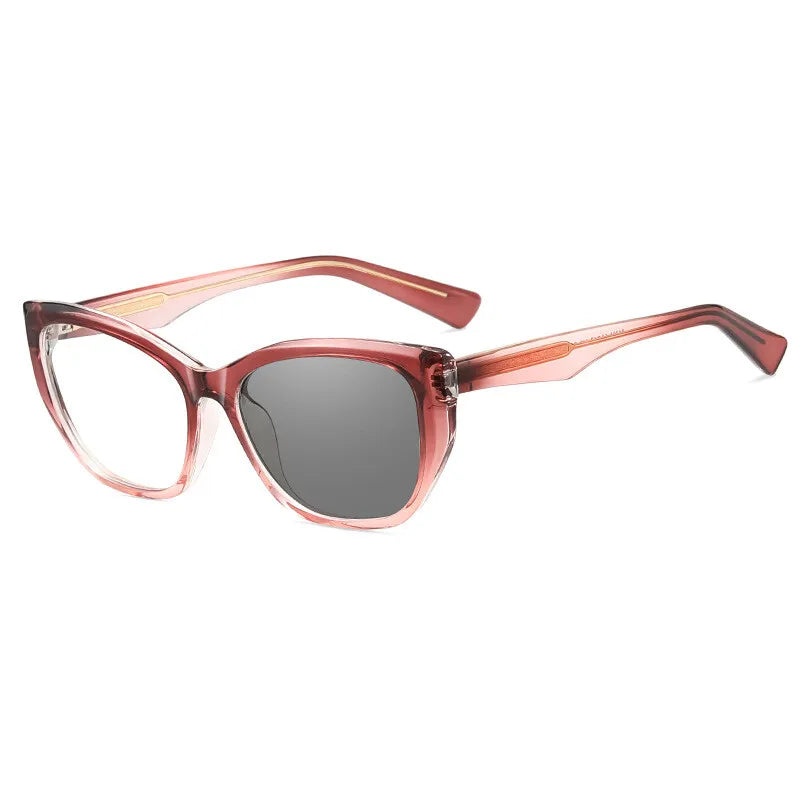 CCspace Women's Full Rim Square Tr 90 Titanium Photochromic Reading Glasses 321830