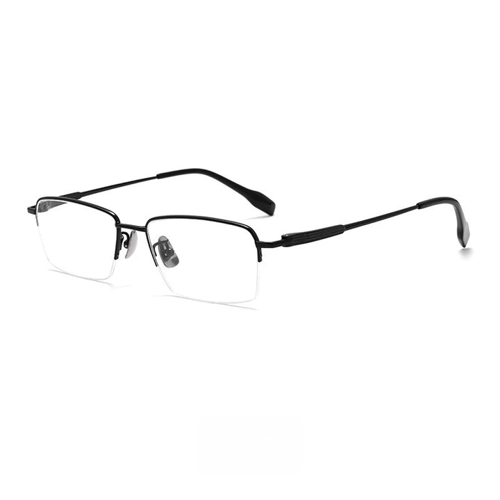 Yimaruili Women's Semi Rim Square Titanium Eyeglasses 21137