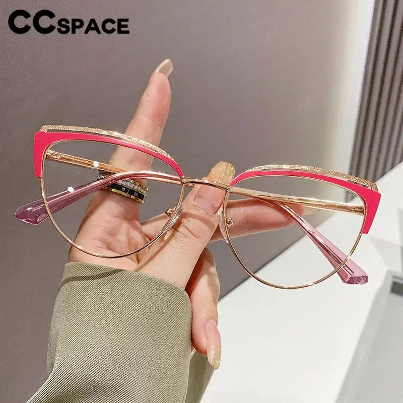 CCspace Women's Full Rim Square Cat Eye Tr 90 Titanium Eyeglasses 57292 Full Rim CCspace   