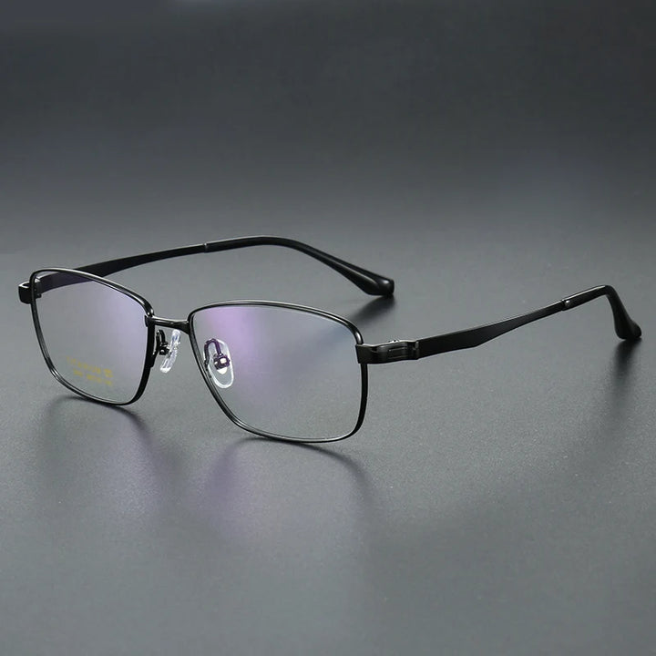 Muzz Men's Semi Rim Big Polygon Square Titanium Eyeglasses 82918