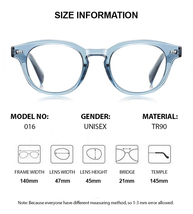 Chashma Ottica Unisex Full Rim Round Tr 90 Titanium Eyeglasses 474016